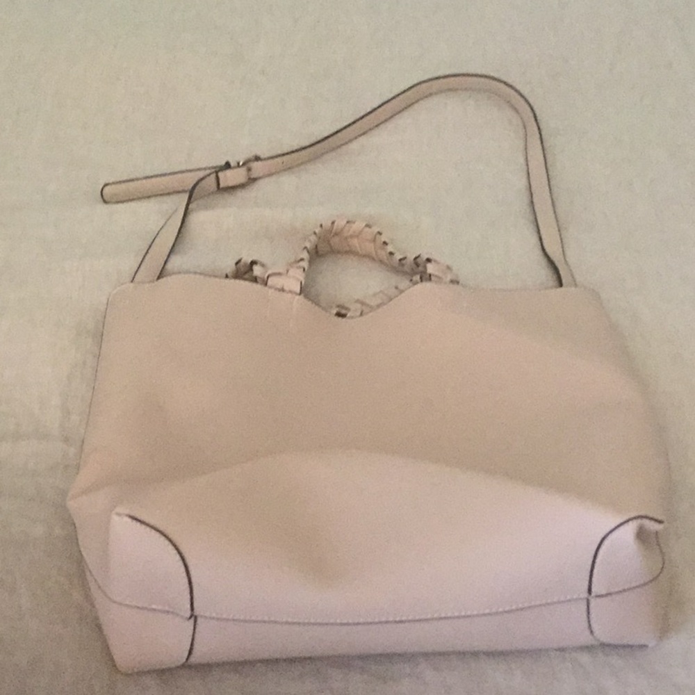 Jules Kae vegan faux leather nude tote bag